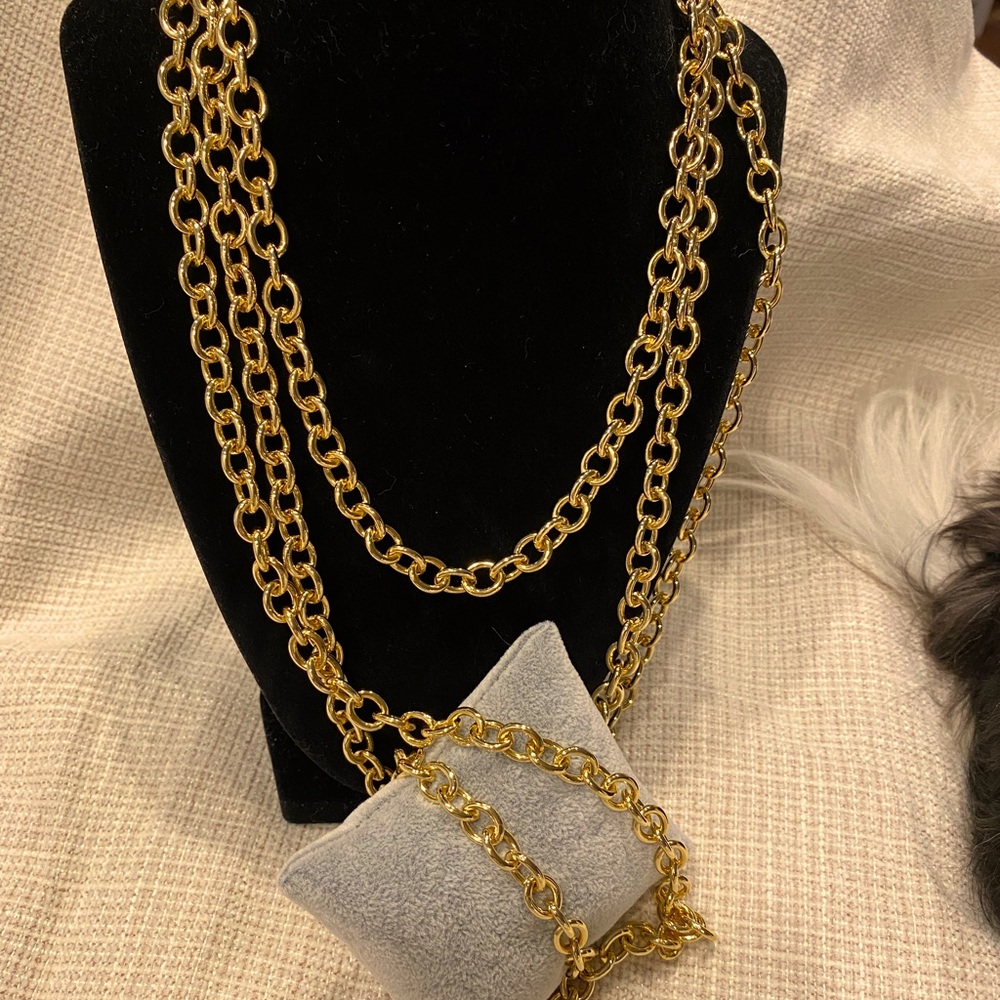 Four Piece Italian Fashion Necklace & Bracelet Set